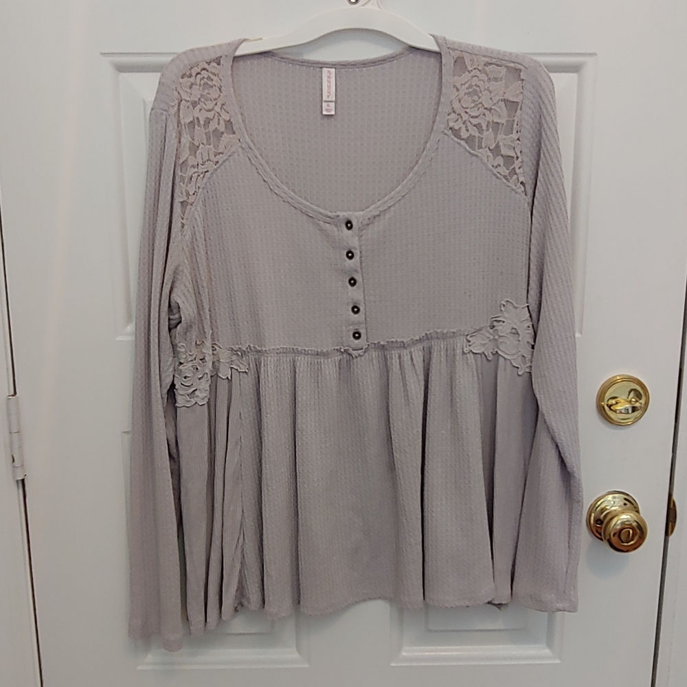 Xhilaration grey long sleeve shirt women's XL